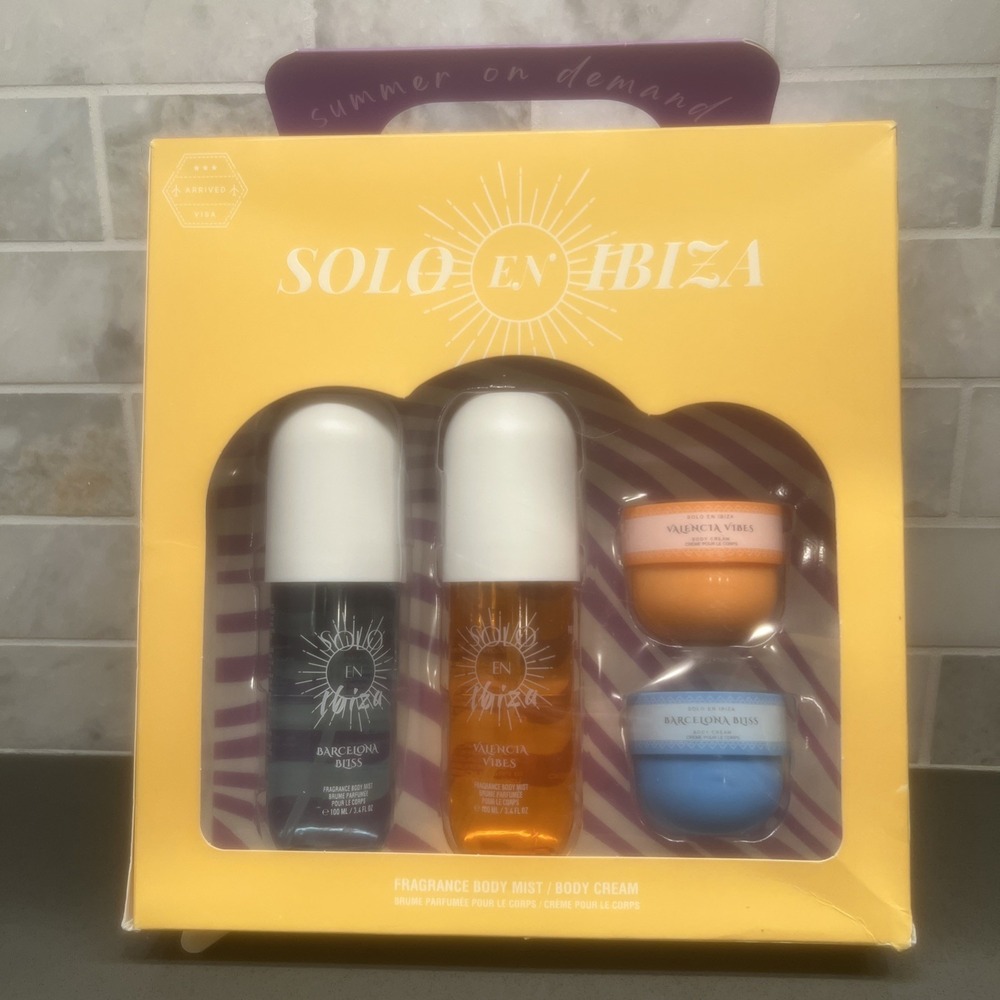 NEW-SOLO EN IBIZA Valencia Vibes & Barcelona Bliss Body Mist & Cream Gift Set!